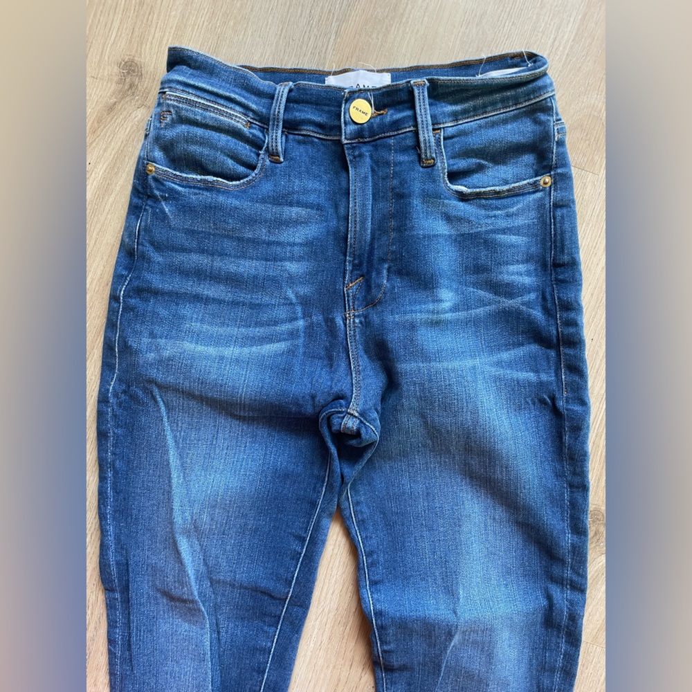 Frame Denim Women's ‘Le High Skinny’ Cropped Blue Jeans Size 25 - Picture 6 of 10